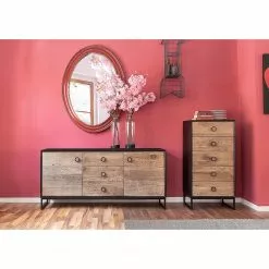 Red Living Sideboard Bayamon - Eiche & Akazie massiv / Metall - Eiche / Schwarz -Büromöbel Verkaufsgeschäft 1000211443 200504 13493800152 MOOD DETAILS P000000001000211443 mood