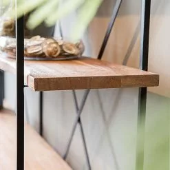 Red Living Regal Toome I - Akazie massiv / Metall - Akazie / Schwarz -Büromöbel Verkaufsgeschäft 1000211451 200504 13494400190 DETAILS P000000001000211451