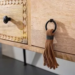 Red Living Sideboard Latta - Mango massiv / Metall - Mango / Schwarz -Büromöbel Verkaufsgeschäft 1000211455 220316 031 DETAILS P000000001000211455