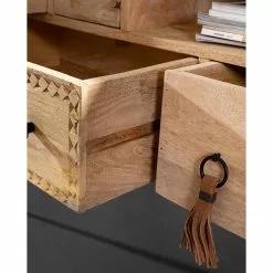 Red Living Sideboard Latta - Mango massiv / Metall - Mango / Schwarz -Büromöbel Verkaufsgeschäft 1000211455 220316 032 DETAILS P000000001000211455