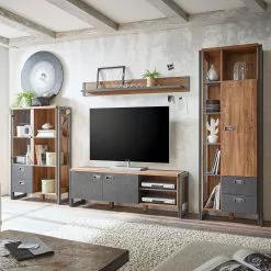 Ars manufacti Regal Marton V - Eiche Stirling Dekor / Anthrazit -Büromöbel Verkaufsgeschäft 1000211535 200424 13270600148 MOOD DETAILS P000000001000211535 mood