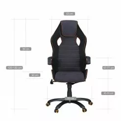 Furnitive Gaming Chair Vance - Webstoff / Flachgewebe - Schwarz / Orange -Büromöbel Verkaufsgeschäft 1000211723 200506 12473100082 SKETCH DETAILS P000000001000211723 sketch