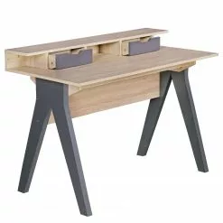 Furnitive Schreibtisch Juuma - Eiche Sonoma Dekor / Dunkelgrau -Büromöbel Verkaufsgeschäft 1000211735 200506 12473300159 DETAILS P000000001000211735