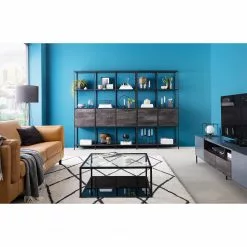 Fredriks Regal Meon III - Eiche Grau Dekor - Breite: 150 cm -Büromöbel Verkaufsgeschäft 1000213232 210104 13264800004 MOOD DETAILS P000000001000213232 mood