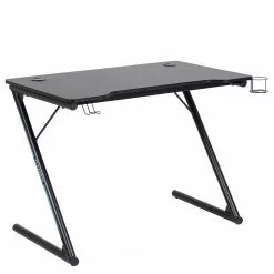 Furnitive Gaming Tisch Tipton - Metall - Matt Schwarz / Schwarz