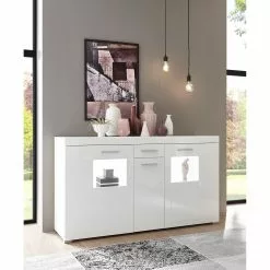 Loftscape Sideboard Cely - Hochglanz Weiß / Matt Weiß -Büromöbel Verkaufsgeschäft 1000213912 200525 13163200225 MOOD DETAILS P000000001000213912 mood