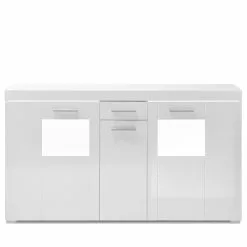 Loftscape Sideboard Cely - Hochglanz Weiß / Matt Weiß -Büromöbel Verkaufsgeschäft 1000213912 200525 13163400227 DETAILS P000000001000213912