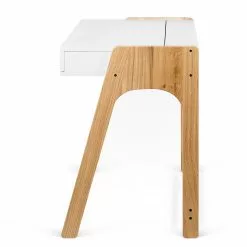 Temahome Schreibtisch Aura - Eiche teilmassiv - Matt Weiß / Eiche -Büromöbel Verkaufsgeschäft 1000214008 200527 06041200005 DETAILS P000000001000214008