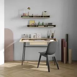 Temahome Schreibtisch Ply II - Eiche teilmassiv / Metall - Eiche Hell / Schwarz -Büromöbel Verkaufsgeschäft 1000214019 200527 06043900034 MOOD DETAILS P000000001000214019 mood