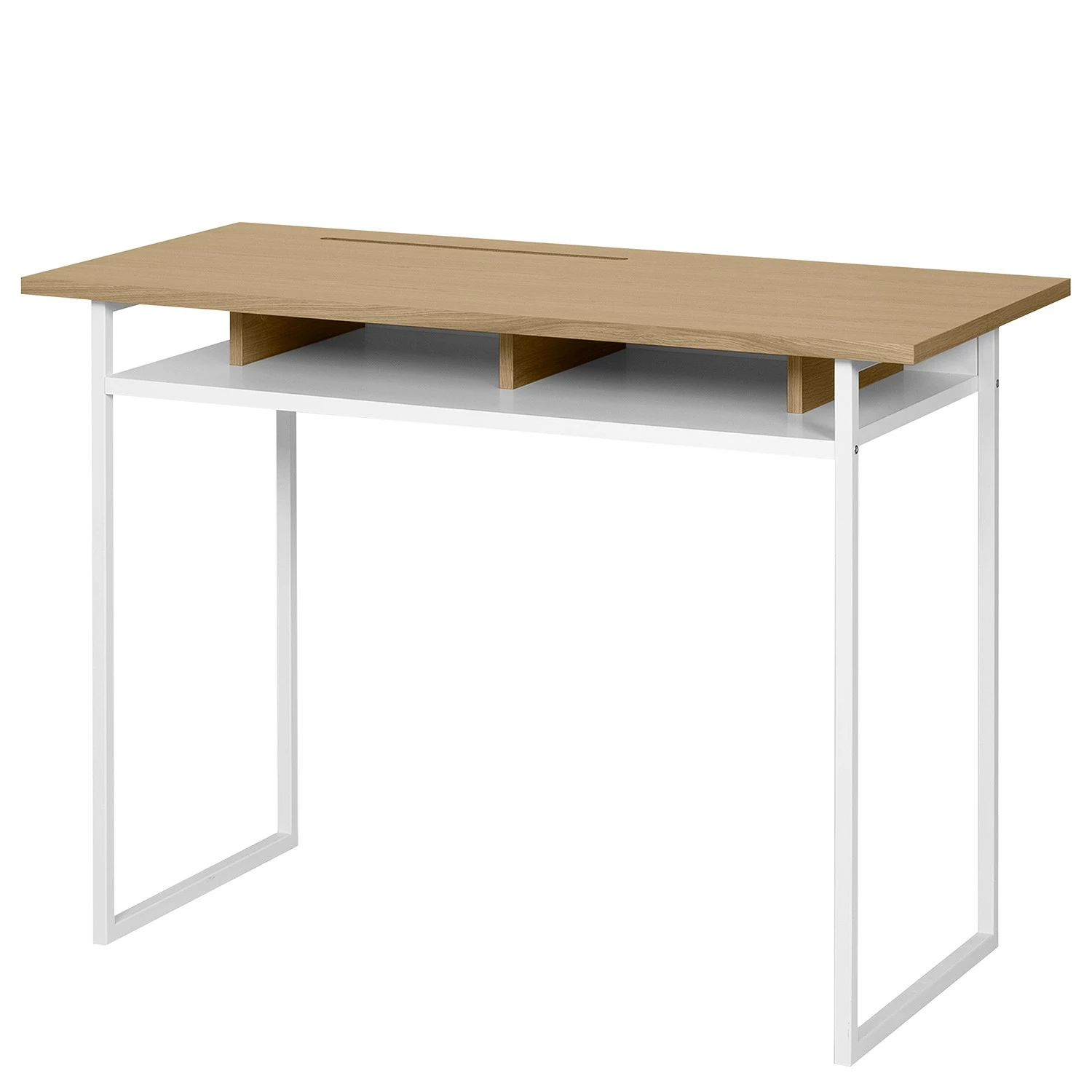 Temahome Schreibtisch Bristol - Eiche teilmassiv / Metall - Eiche / Weiß 3 Temahome Schreibtisch Bristol - Eiche teilmassiv / Metall - Eiche / Weiß