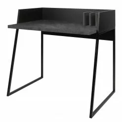 Temahome Schreibtisch Volga - Metall - Beton Dekor Schwarz / Schwarz