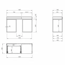 Temahome Schreibtisch City - Nussbaum / Schwarz -Büromöbel Verkaufsgeschäft 1000214065 200527 06061500147 SKETCH DETAILS P000000001000214065 sketch