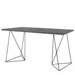 Temahome Schreibtisch Hueva I - Beton Dekor / Schwarz