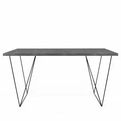 Temahome Schreibtisch Hueva I - Beton Dekor / Schwarz -Büromöbel Verkaufsgeschäft 1000214066 200527 06062000156 DETAILS P000000001000214066