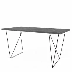 Temahome Schreibtisch Hueva I - Beton Dekor / Schwarz -Büromöbel Verkaufsgeschäft 1000214066 200527 06062200158 DETAILS P000000001000214066