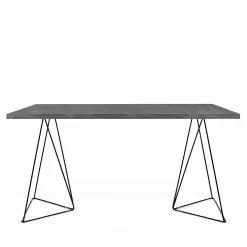 Temahome Schreibtisch Hueva I - Beton Dekor / Schwarz -Büromöbel Verkaufsgeschäft 1000214066 200527 06062400160 DETAILS P000000001000214066