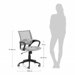 Furnitive Bürostuhl Elrick - Nylon & Mesh / Stahl - Grau / Schwarz -Büromöbel Verkaufsgeschäft 1000214311 200609 07301200008 SKETCH DETAILS P000000001000214311 sketch