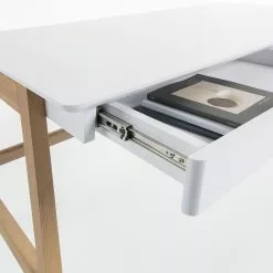 Furnitive Schreibtisch Nilos - Eiche teilmassiv - Weiß / Eiche -Büromöbel Verkaufsgeschäft 1000214323 200609 07303000029 DETAILS P000000001000214323