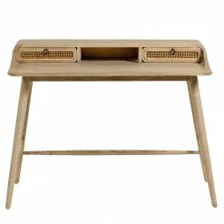 Furnitive Schreibtisch Nobhill - Mindi massiv / Rattan - Mindiholz / Wiener Geflecht -Büromöbel Verkaufsgeschäft 1000214325 200609 07304800050 DETAILS P000000001000214325