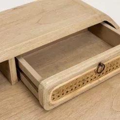 Furnitive Schreibtisch Nobhill - Mindi massiv / Rattan - Mindiholz / Wiener Geflecht -Büromöbel Verkaufsgeschäft 1000214325 200609 07305100053 DETAILS P000000001000214325