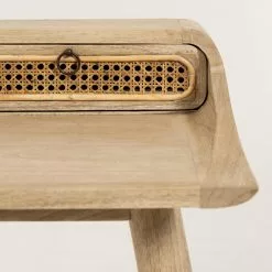 Furnitive Schreibtisch Nobhill - Mindi massiv / Rattan - Mindiholz / Wiener Geflecht -Büromöbel Verkaufsgeschäft 1000214325 200609 07305200055 DETAILS P000000001000214325