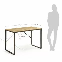 Furnitive Schreibtisch Tafton - Metall - Naturholz Dekor / Schwarz -Büromöbel Verkaufsgeschäft 1000214326 200609 07310100065 SKETCH DETAILS P000000001000214326 sketch