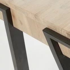 Furnitive Schreibtisch Downey - Akazie massiv / Stahl - Akazie Hell / Vintage Anthrazit -Büromöbel Verkaufsgeschäft 1000214327 200609 07310500070 DETAILS P000000001000214327