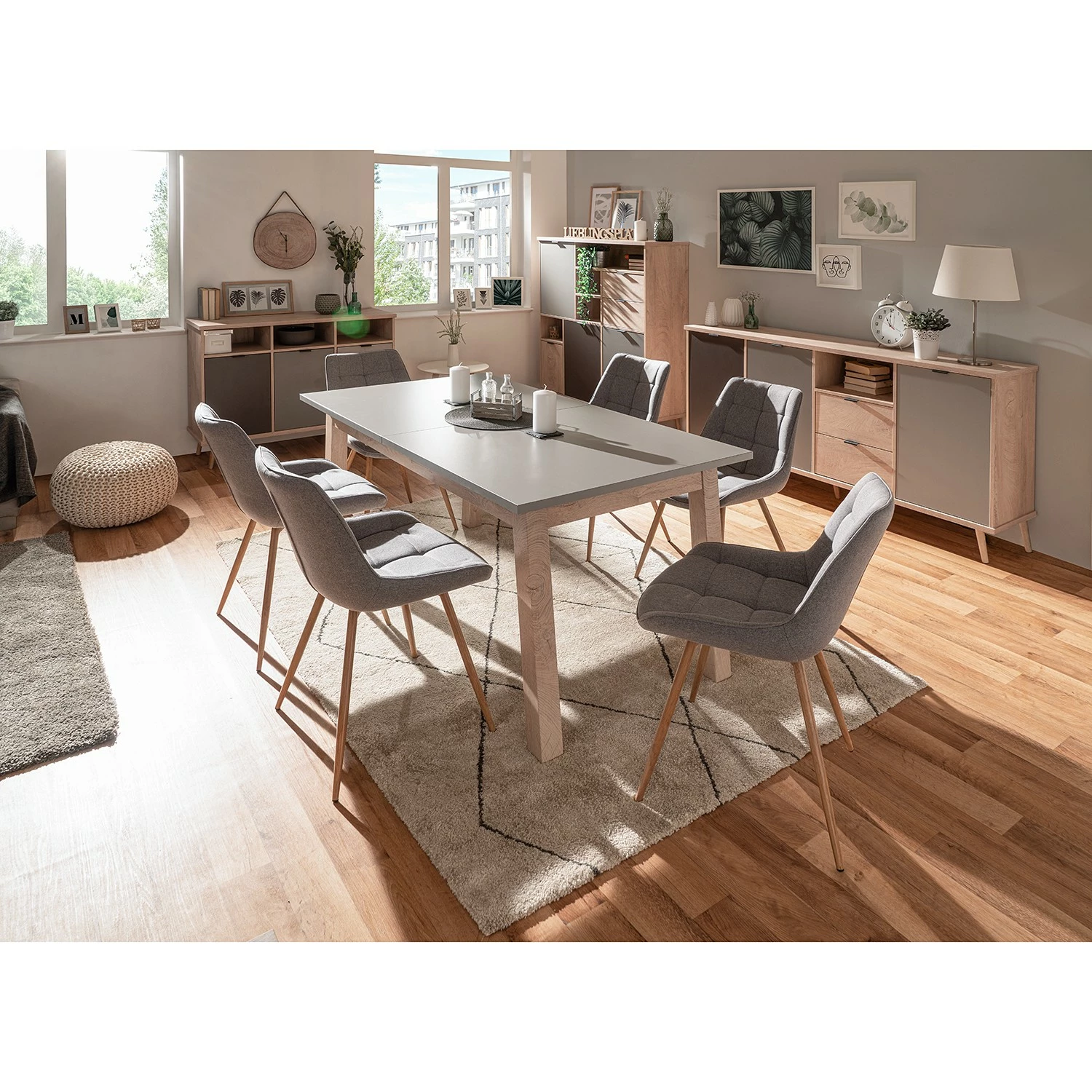 Mørteens Sideboard Elysian - Grau / Eiche Dekor 5 Mørteens Sideboard Elysian - Grau / Eiche Dekor – Bild 3