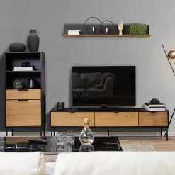 Studio Copenhagen Regal Xavi - Echtholzfurnier / Metall - Eiche / Eiche Schwarz -Büromöbel Verkaufsgeschäft 1000218026 220107 12570000066 MOOD DETAILS P000000001000218026 mood