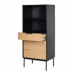 Studio Copenhagen Regal Xavi - Echtholzfurnier / Metall - Eiche / Eiche Schwarz -Büromöbel Verkaufsgeschäft 1000218026 220107 12570000076 DETAILS P000000001000218026