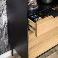 Studio Copenhagen Regal Xavi - Echtholzfurnier / Metall - Eiche / Eiche Schwarz -Büromöbel Verkaufsgeschäft 1000218026 220107 12570100096 DETAILS P000000001000218026