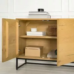 Studio Copenhagen Sideboard Flox II - Echtholzfurnier / Metall - Eiche / Schwarz -Büromöbel Verkaufsgeschäft 1000218135 211020 14143800060 DETAILS P000000001000218135 1