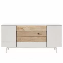 GWINNER Sideboard Misano - Weiß / Wildeiche - Ohne Beleuchtung