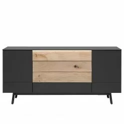 GWINNER Sideboard Misano II (2-teilig) - Inkl. Beleuchtung - Anthrazit / Wildeiche -Büromöbel Verkaufsgeschäft 1000218340 200828 11292100204 DETAILS P000000001000218340