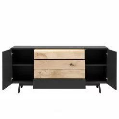 GWINNER Sideboard Misano II (2-teilig) - Inkl. Beleuchtung - Anthrazit / Wildeiche -Büromöbel Verkaufsgeschäft 1000218340 200828 11292200205 DETAILS P000000001000218340