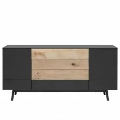 GWINNER Sideboard Misano - Anthrazit / Wildeiche - Ohne Beleuchtung