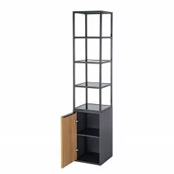 Red Living Regal Barview - Echtholzfurnier - Eiche / Anthrazit -Büromöbel Verkaufsgeschäft 1000218360 210318 07394300004 DETAILS P000000001000218360