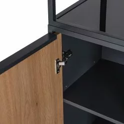 Red Living Regal Barview - Echtholzfurnier - Eiche / Anthrazit -Büromöbel Verkaufsgeschäft 1000218360 210318 07394400005 DETAILS P000000001000218360