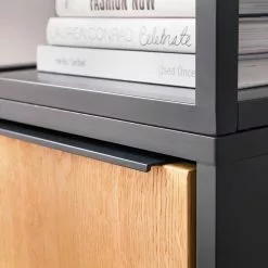 Red Living Regal Barview - Echtholzfurnier - Eiche / Anthrazit -Büromöbel Verkaufsgeschäft 1000218360 210413 12580600014 DETAILS P000000001000218360