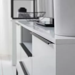 Fredriks Sideboard White Hall I - Matt Weiß / Schwarz -Büromöbel Verkaufsgeschäft 1000218366 210316 08060100008 DETAILS P000000001000218366