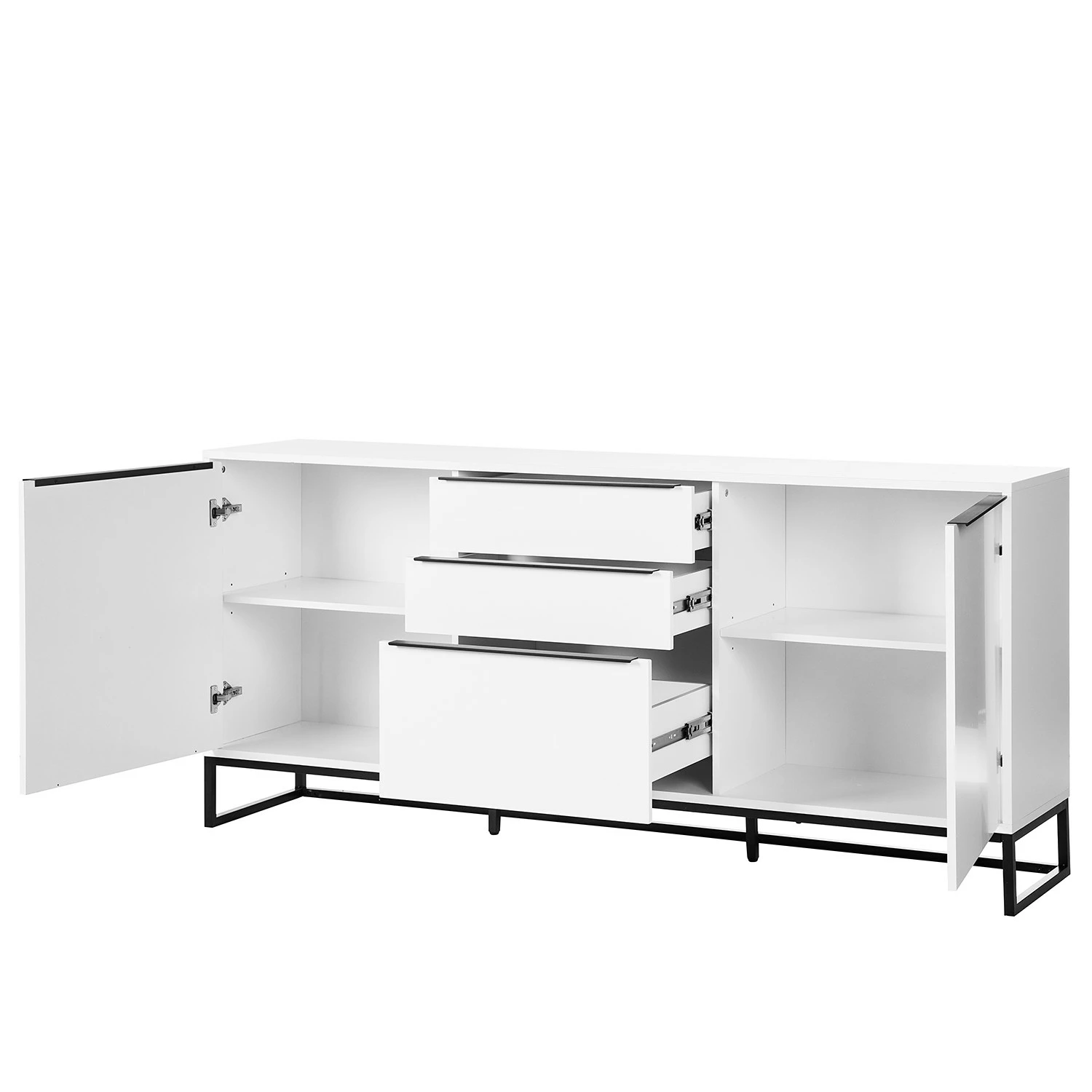 Fredriks Sideboard White Hall II - Matt Weiß / Schwarz 10 Fredriks Sideboard White Hall II - Matt Weiß / Schwarz – Bild 8