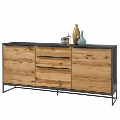 Red Living Sideboard Barview I - Echtholzfurnier - Eiche / Anthrazit -Büromöbel Verkaufsgeschäft 1000218372 201118 06053400027 DETAILS P000000001000218372