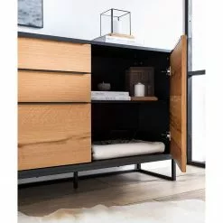 Red Living Sideboard Barview I - Echtholzfurnier - Eiche / Anthrazit -Büromöbel Verkaufsgeschäft 1000218372 210527 08075200003 MOOD DETAILS P000000001000218372 mood