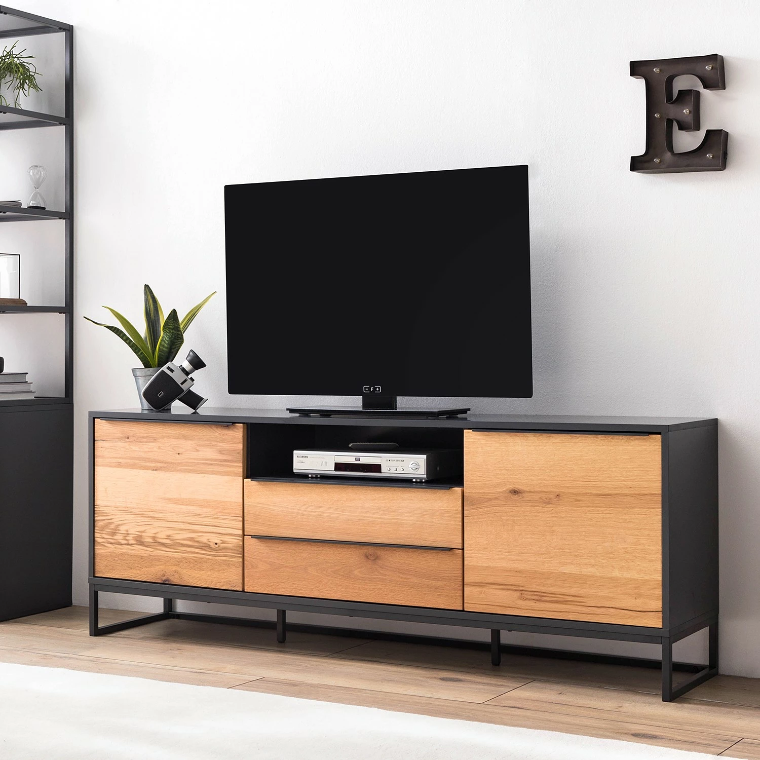 Red Living Sideboard Barview II - Echtholzfurnier - Eiche / Anthrazit 4 Red Living Sideboard Barview II - Echtholzfurnier - Eiche / Anthrazit – Bild 2