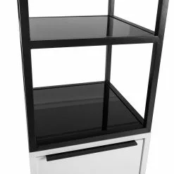 Fredriks Regal White Hall - Matt Weiß / Schwarz -Büromöbel Verkaufsgeschäft 1000218374 210121 14233500005 DETAILS P000000001000218374