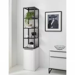 Fredriks Regal White Hall - Matt Weiß / Schwarz -Büromöbel Verkaufsgeschäft 1000218374 210316 08014500001 MOOD DETAILS P000000001000218374 mood