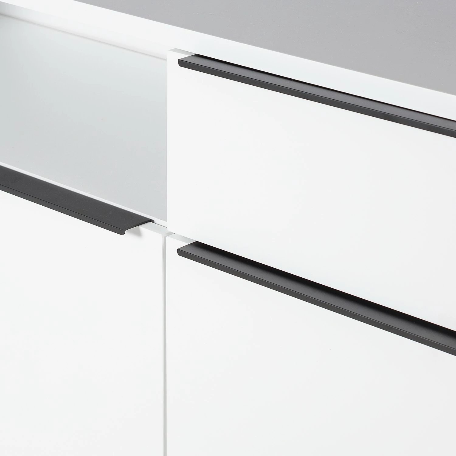 Fredriks Lowboard White Hall II - Matt Weiß / Schwarz 14 Fredriks Lowboard White Hall II - Matt Weiß / Schwarz – Bild 12