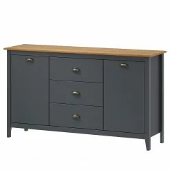 Maison Belfort Sideboard Rivery III - Kiefer massiv - Anthrazit