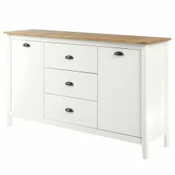 Maison Belfort Sideboard Rivery III - Kiefer massiv - Weiß