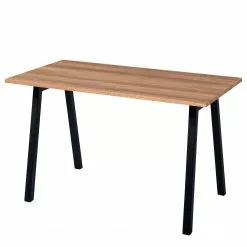 Furnitive Schreibtisch Lubok - Metall - Eiche Dunkel Dekor / Schwarz